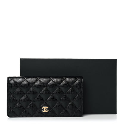 Chanel Caviar Quilted Yen Wallet Black 12 of 12