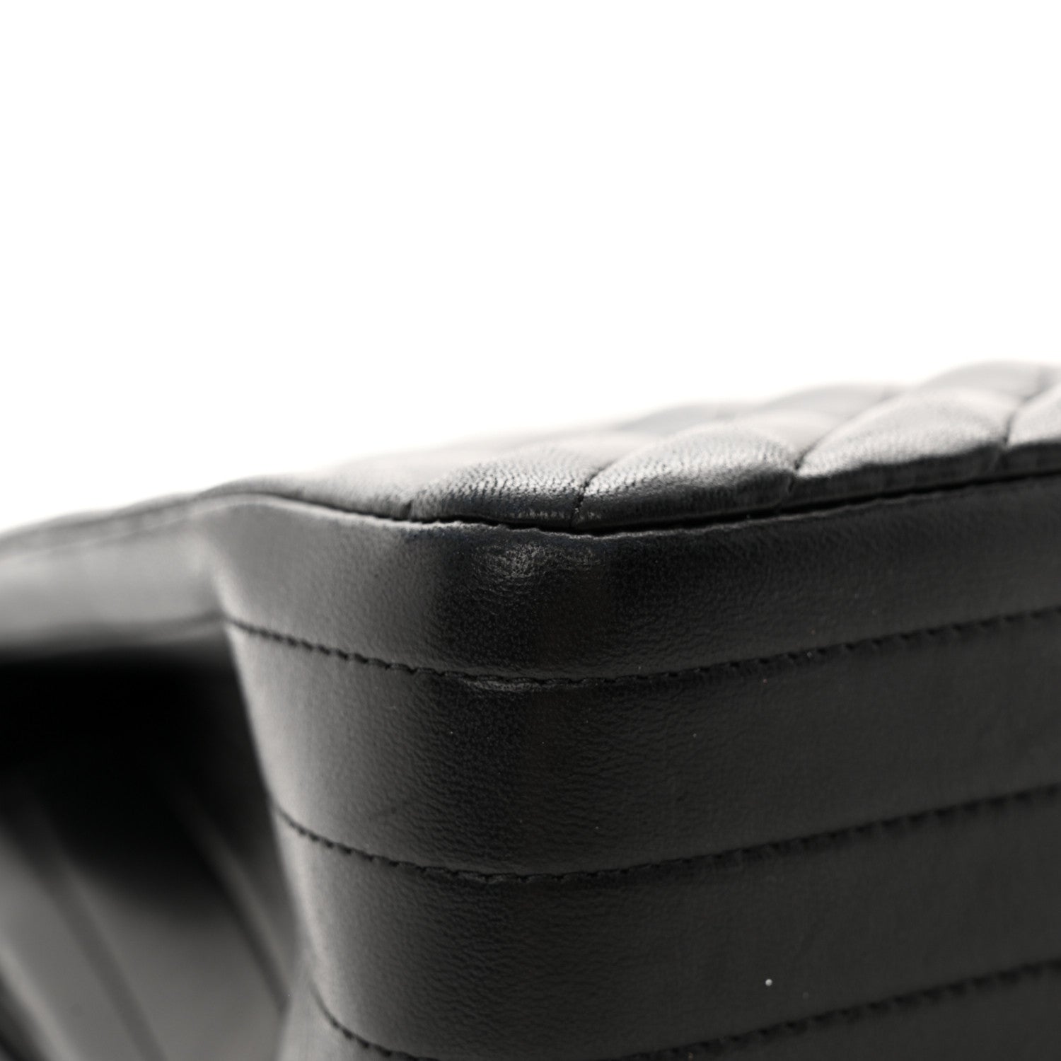 Chanel Lambskin Chevron Quilted Jumbo Double Flap So Black 10 of 19