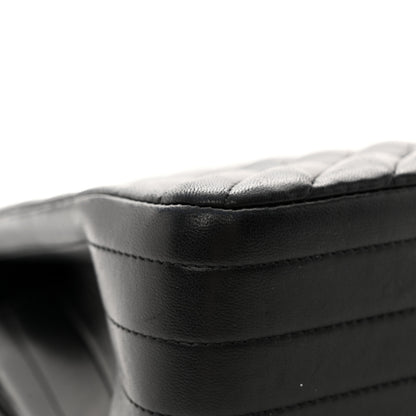 Chanel Lambskin Chevron Quilted Jumbo Double Flap So Black 10 of 19