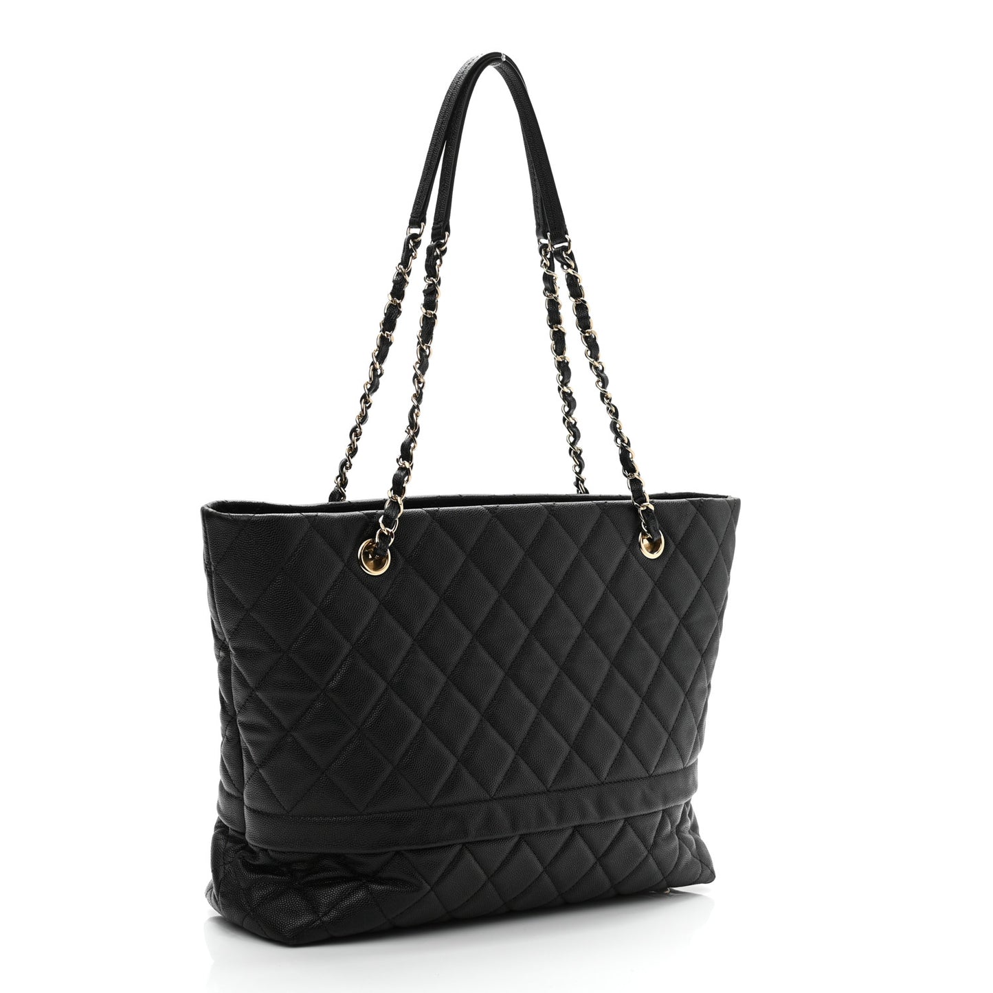 Caviar Quilted Rolled Up Tote Black