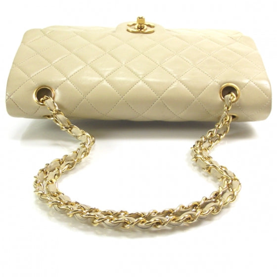 Lambskin Double Flap Light Beige