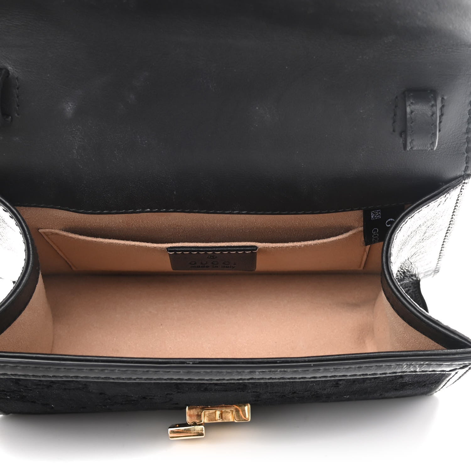 Gucci Velvet GG Monogram Mini Sylvie Top Handle Bag Black 5 of 12