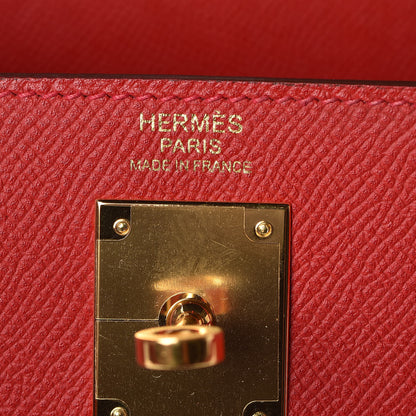 Hermes Epsom Kelly Sellier 32 Rouge Casaque 7 of 35