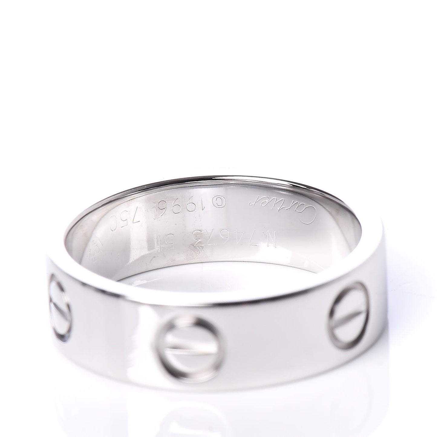 18K White Gold 5.5mm LOVE Ring 51 5.75