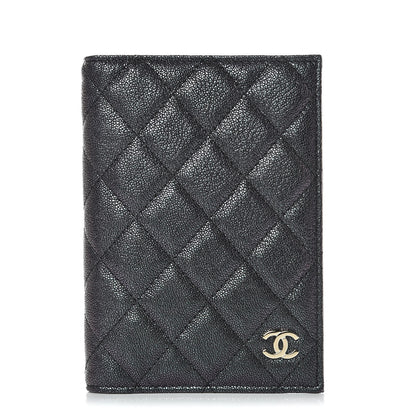 Chanel Iridescent Caviar Quilted Passport Holder Black 1 of 8