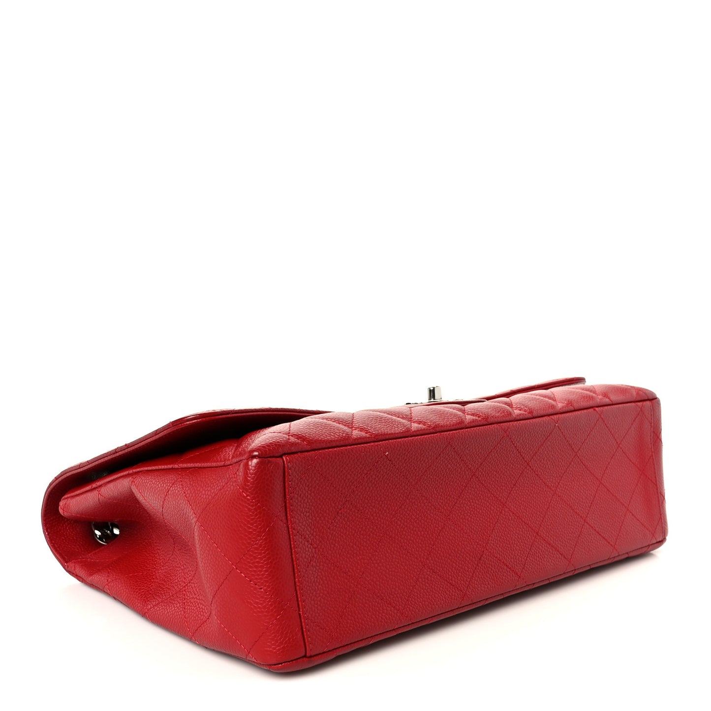 Caviar Quilted Maxi Single Flap Red