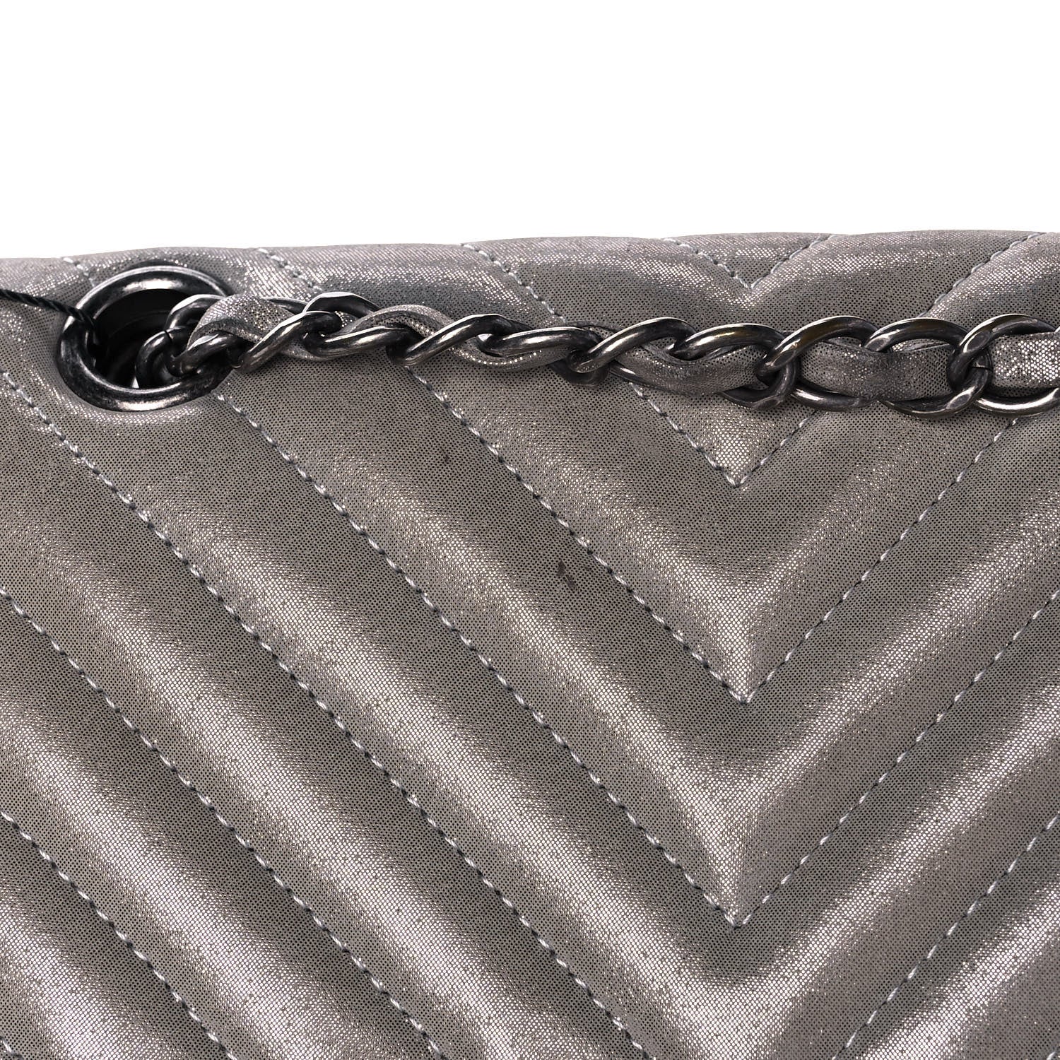Chanel Metallic Calfskin Chevron Quilted Small Urban Spirit Backpack Silver 12 of 15