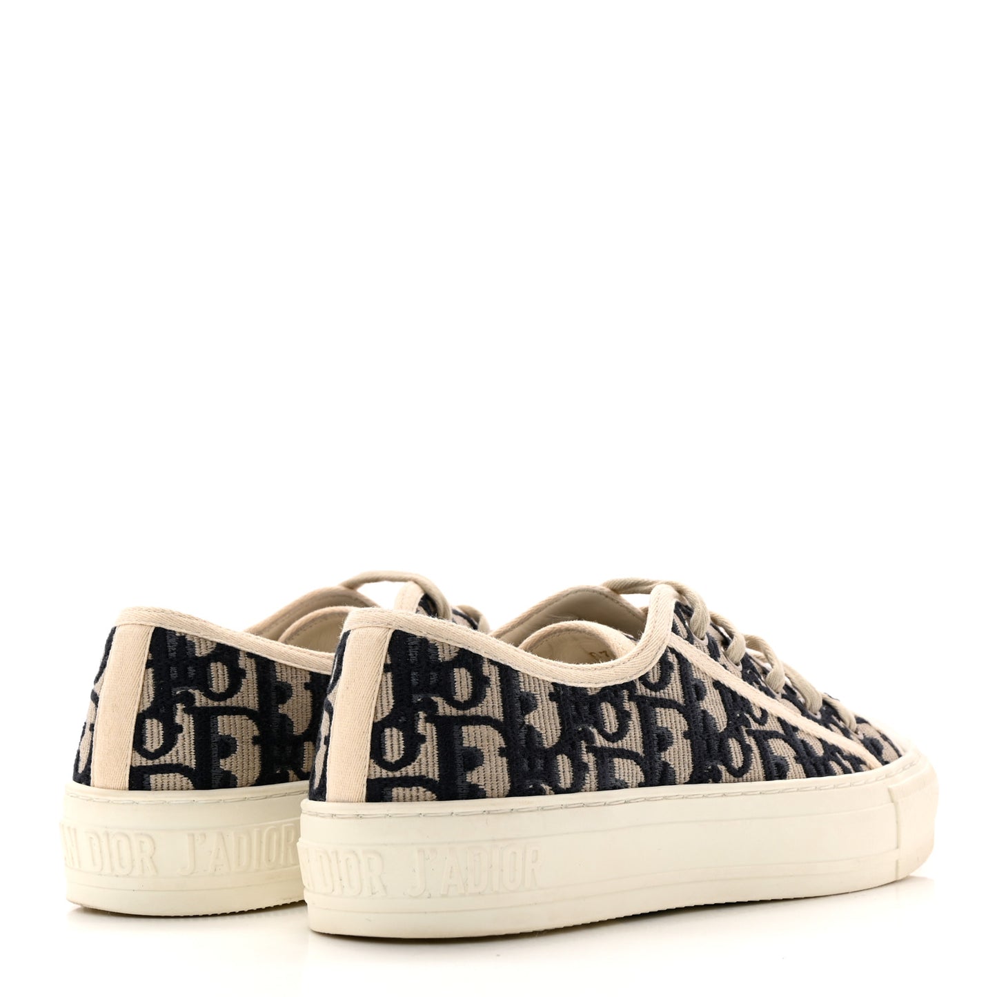 Canvas Oblique Walk 'N' Dior Low Top Sneakers 36 Deep Blue