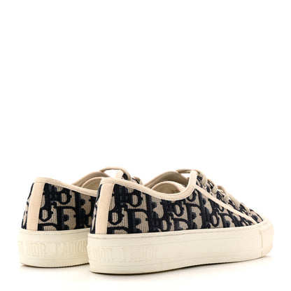 Christian Dior Canvas Oblique Walk 'N' Dior Low Top Sneakers 36 Deep Blue 4 of 14