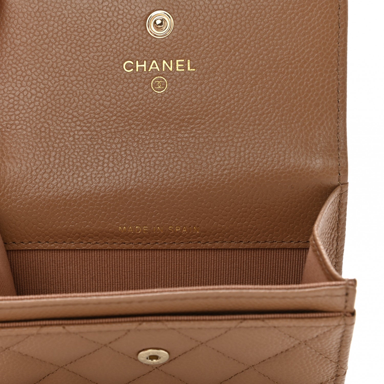 Chanel Caviar Quilted Multi Chain CC Flap Card Holder Beige 8 of 9