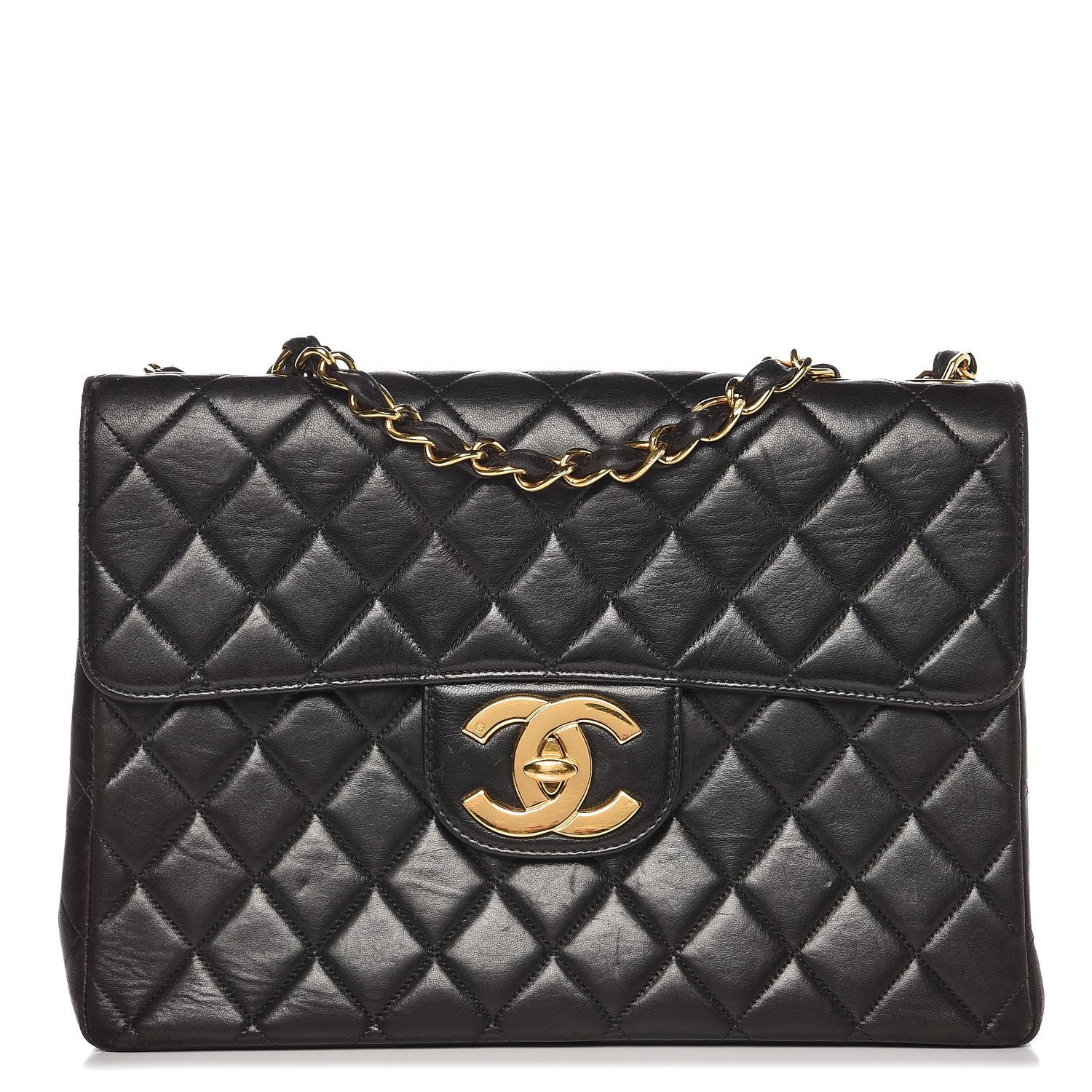 Chanel Lambskin Quilted Jumbo Single Flap Black 1 of 14
