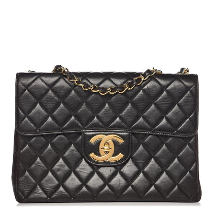 Chanel Lambskin Quilted Jumbo Single Flap Black 1 of 14