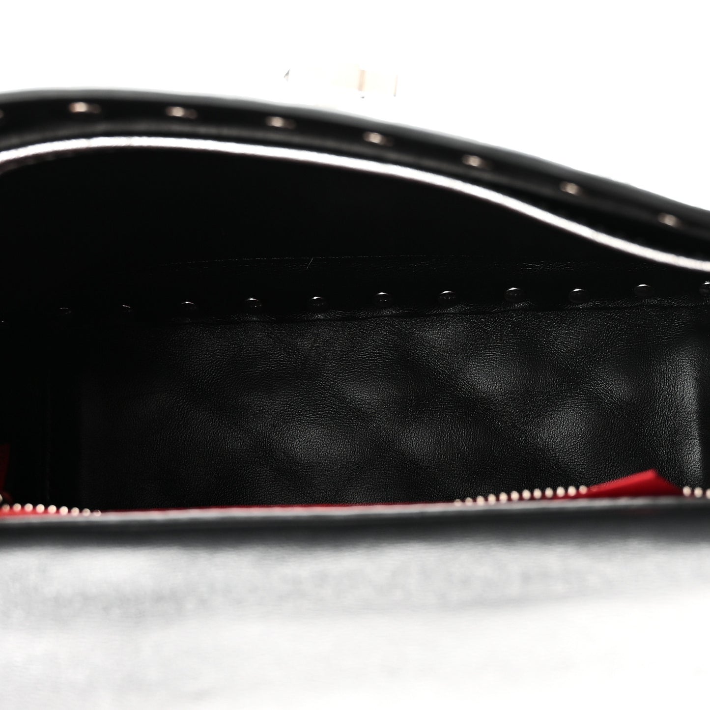 Metallic Nappa Medium Rockstud Spike Shoulder Bag Silver