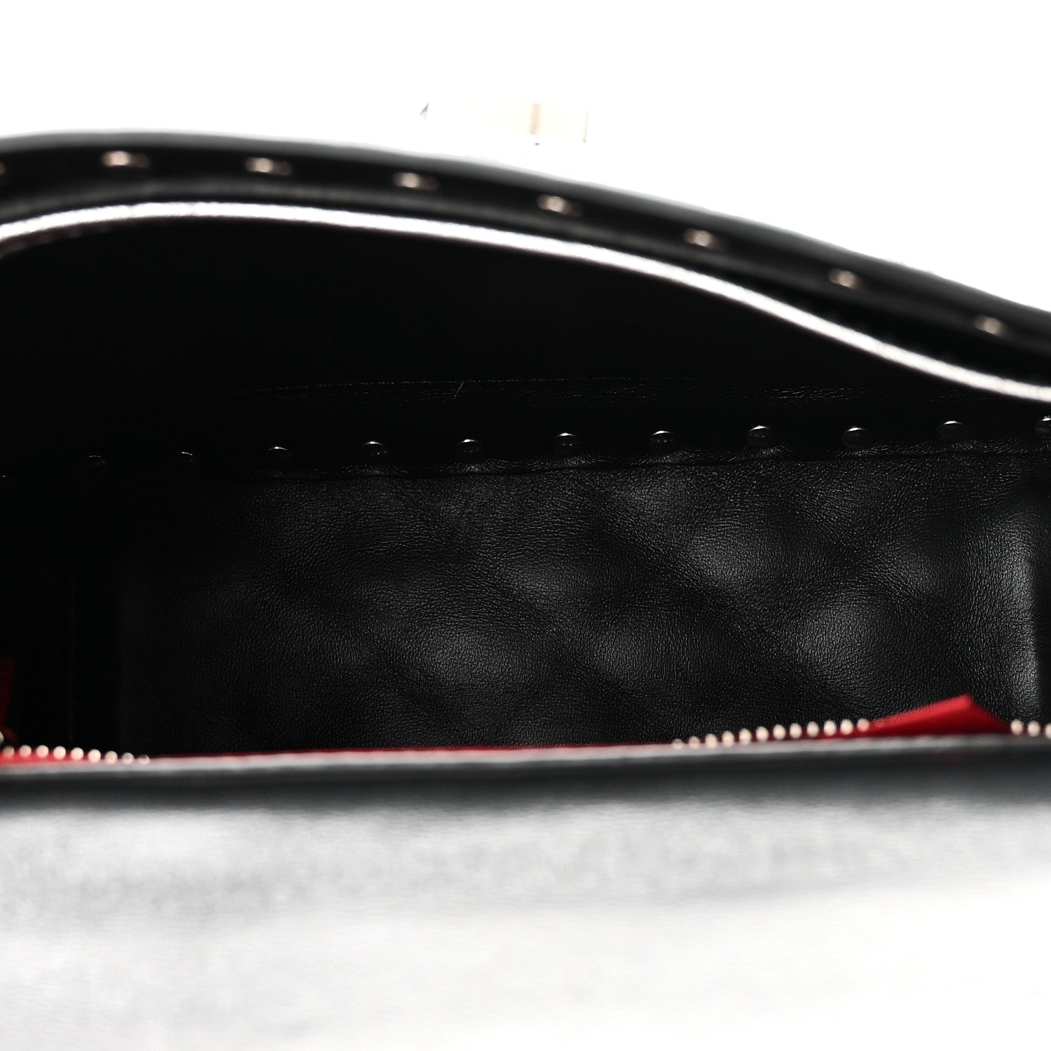 Valentino Garavani Metallic Nappa Medium Rockstud Spike Shoulder Bag Silver 5 of 9