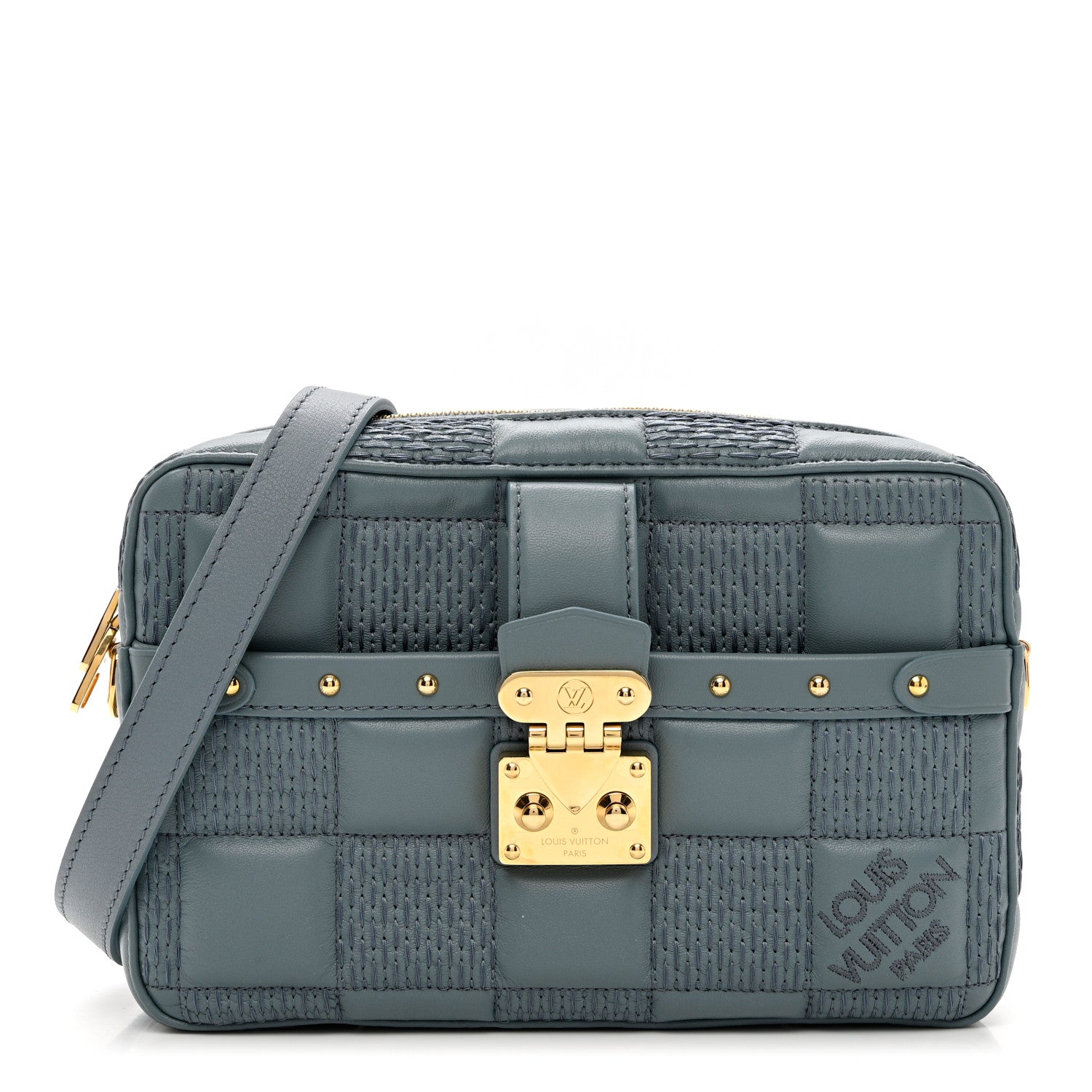 Louis Vuitton Lambskin Damier Quilt Troca PM Glacier 1 of 8
