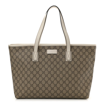 Gucci GG Supreme Monogram Medium Zippered Shopping Tote Off White 1 of 10