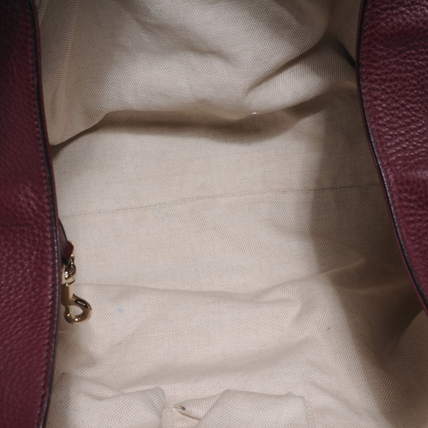 Pebbled Calfskin Large Soho Shoulder Bag Bordeaux