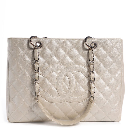 Chanel Caviar Quilted Grand Shopping Tote GST Pearl 1 of 8