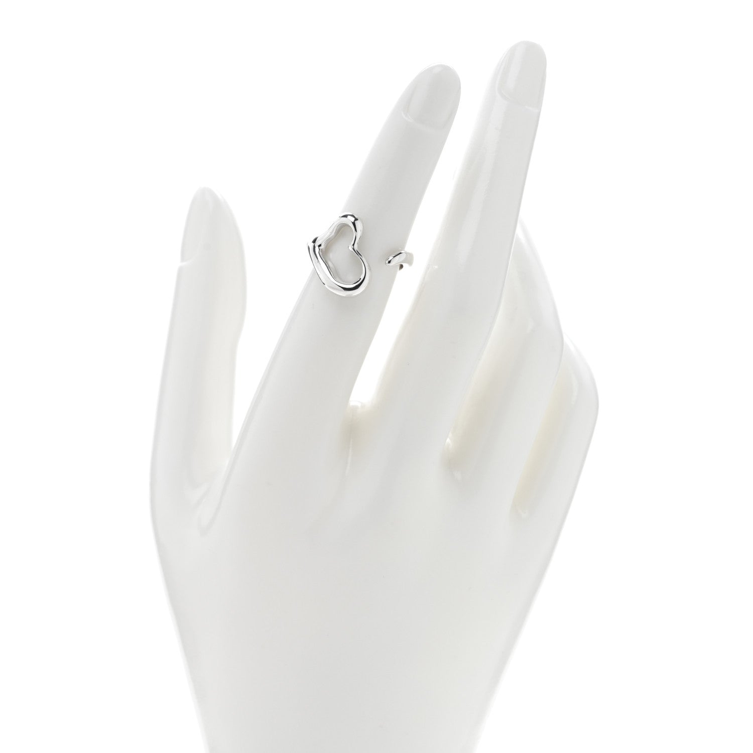 Tiffany Sterling Silver Elsa Peretti Open Heart Ring 47 4 2 of 4