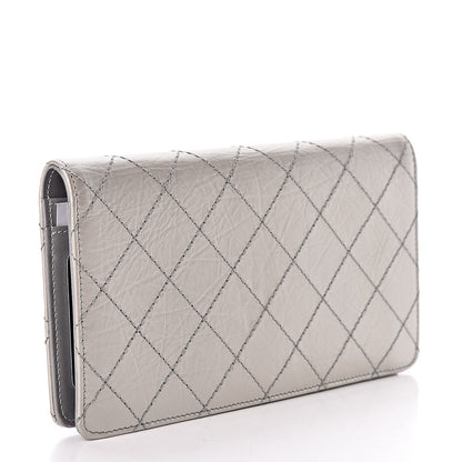 Chanel Metallic Aged Calfskin Stitched Reissue Yen Wallet Silver 3 of 8