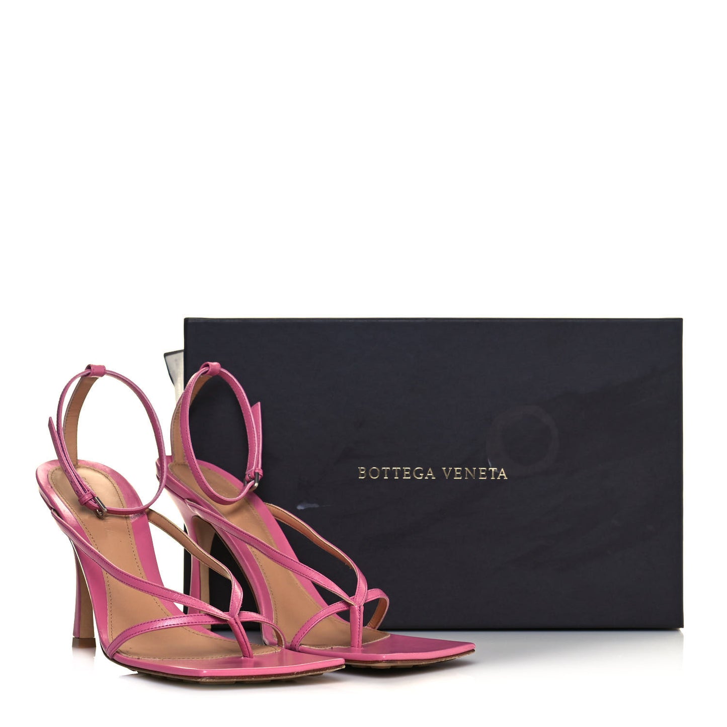Lambskin Stretch Multi Strap 90mm Sandals 40.5 Fresia