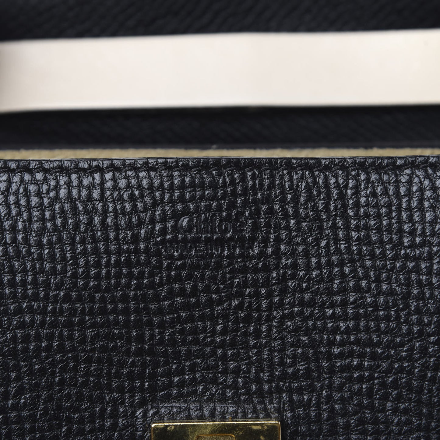 Grained Calfskin Lambskin Mini Bi-Color Drew Shoulder Bag Black Powder Beige