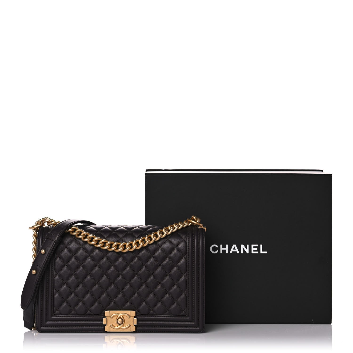 Chanel Calfskin Quilted New Medium Boy Flap Dark Brown 15 of 15
