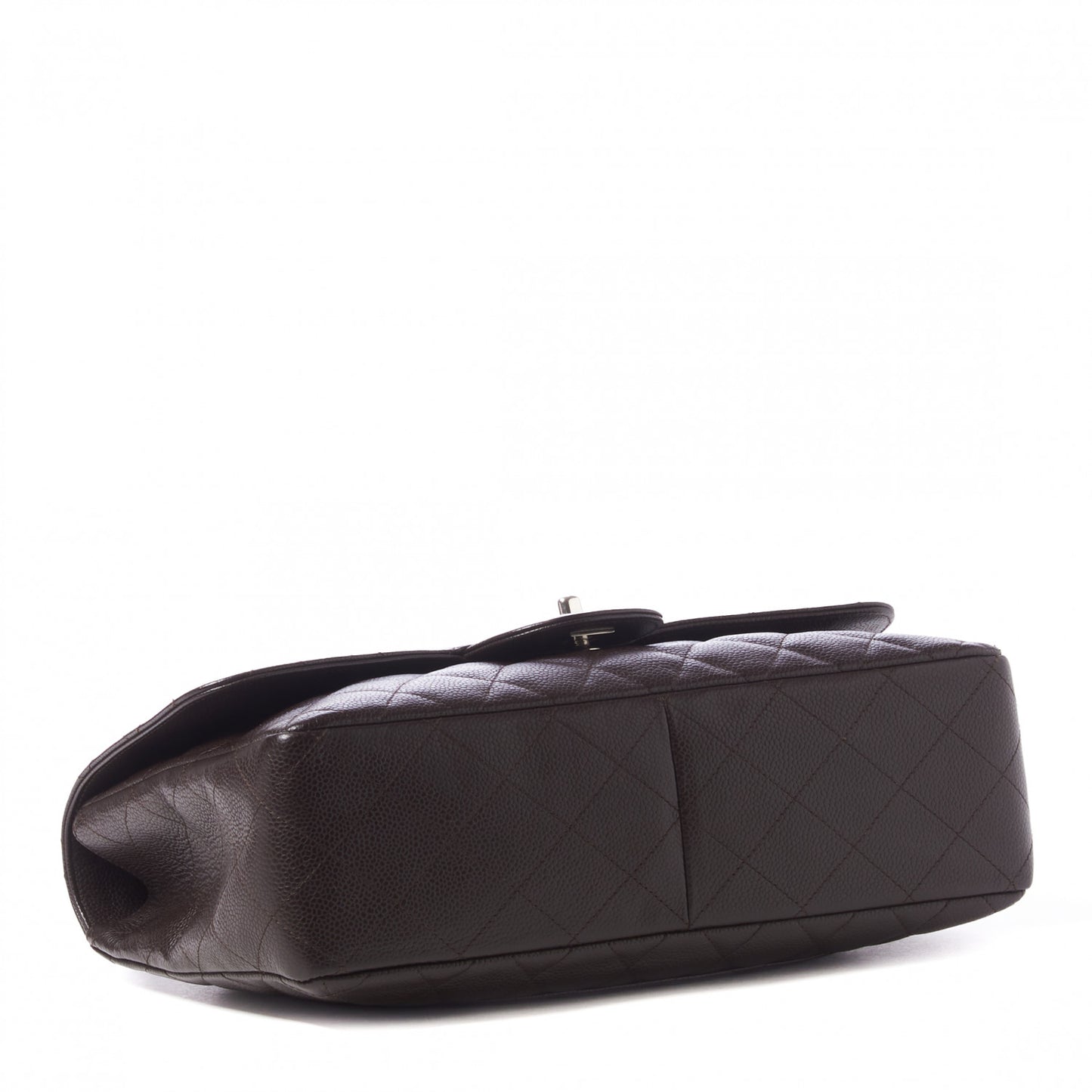 Caviar Quilted Jumbo Single Flap Brown