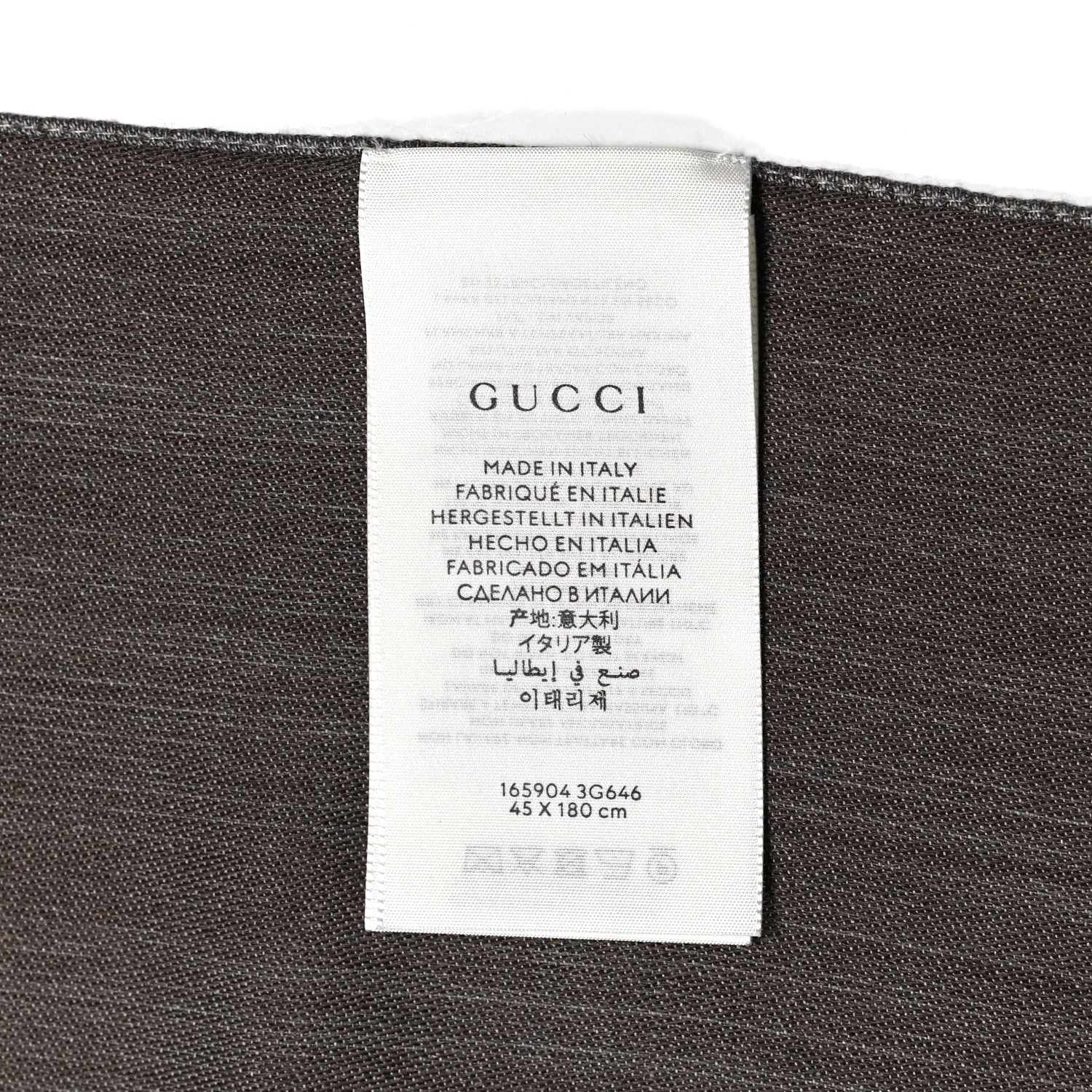 Gucci Wool Silk GG Monogram GGNat Scarf Anthracite 4 of 4