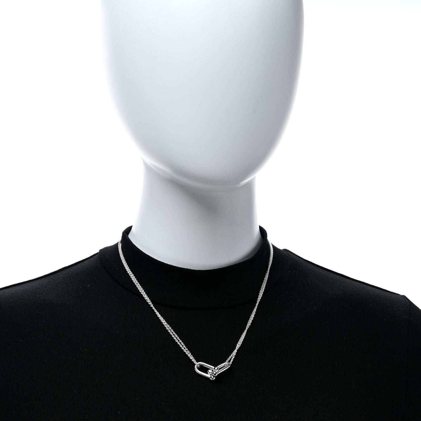 Sterling Silver Double HardWear Link Pendant Necklace