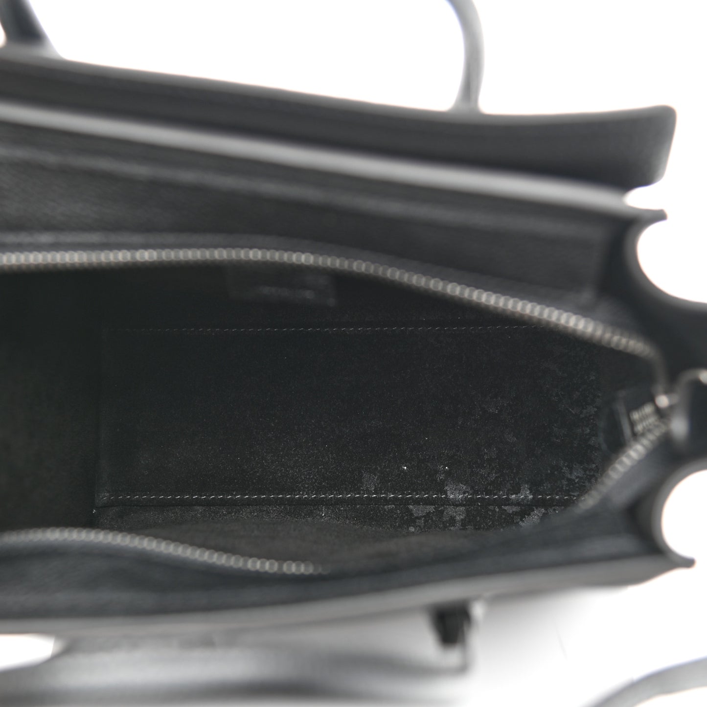 Drummed Calfskin Nano Luggage Black