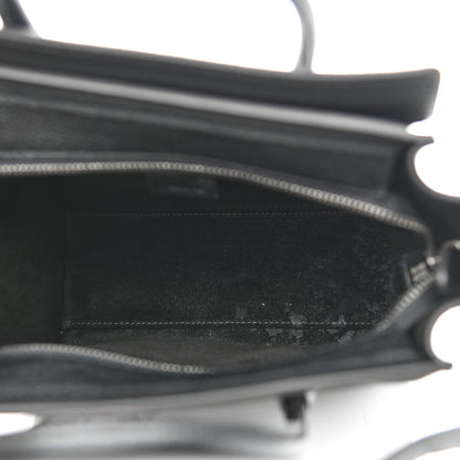 Celine Drummed Calfskin Nano Luggage Black 5 of 9