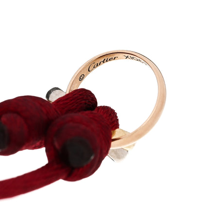 Cartier 18K Pink Yellow White Gold Trinity Cord Bracelet Red 3 of 5