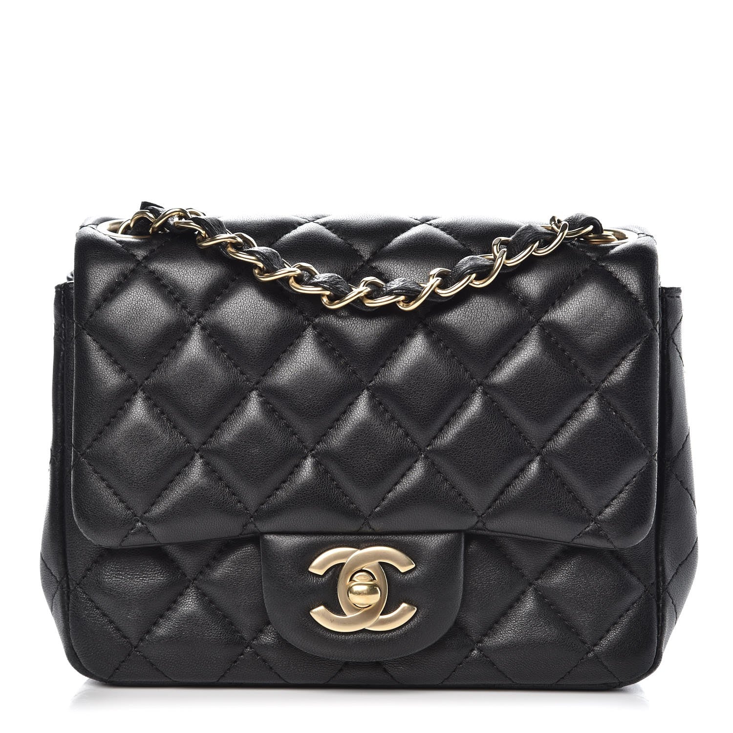 Chanel Lambskin Quilted Mini Square Flap Black 1 of 10