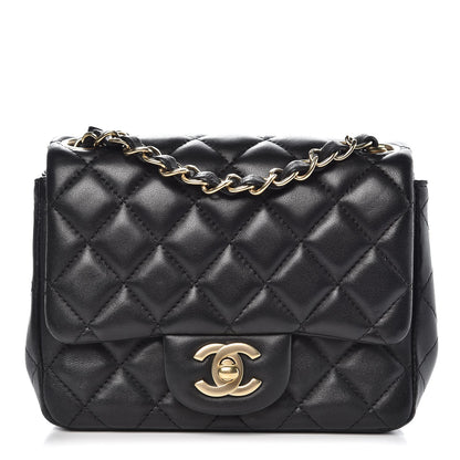 Chanel Lambskin Quilted Mini Square Flap Black 1 of 10
