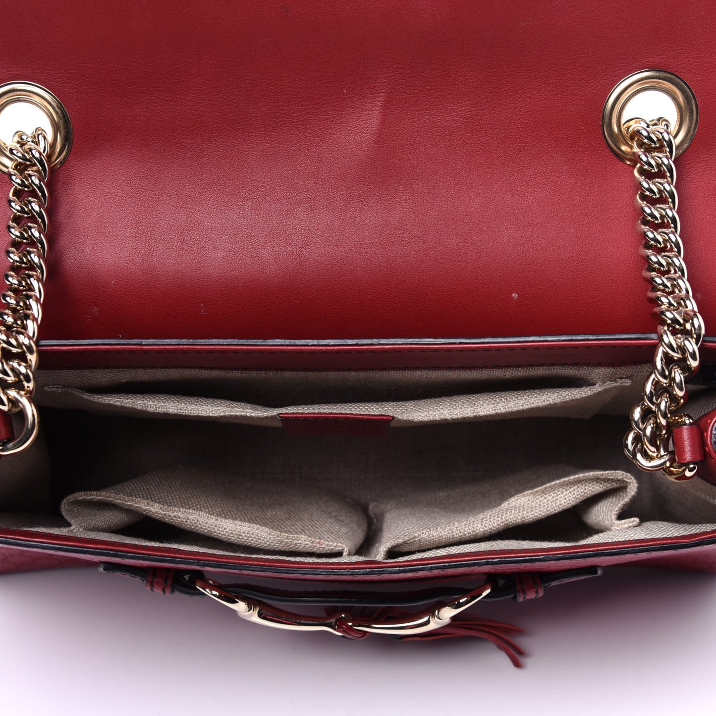 Microguccissima Medium Emily Chain Shoulder Bag Red