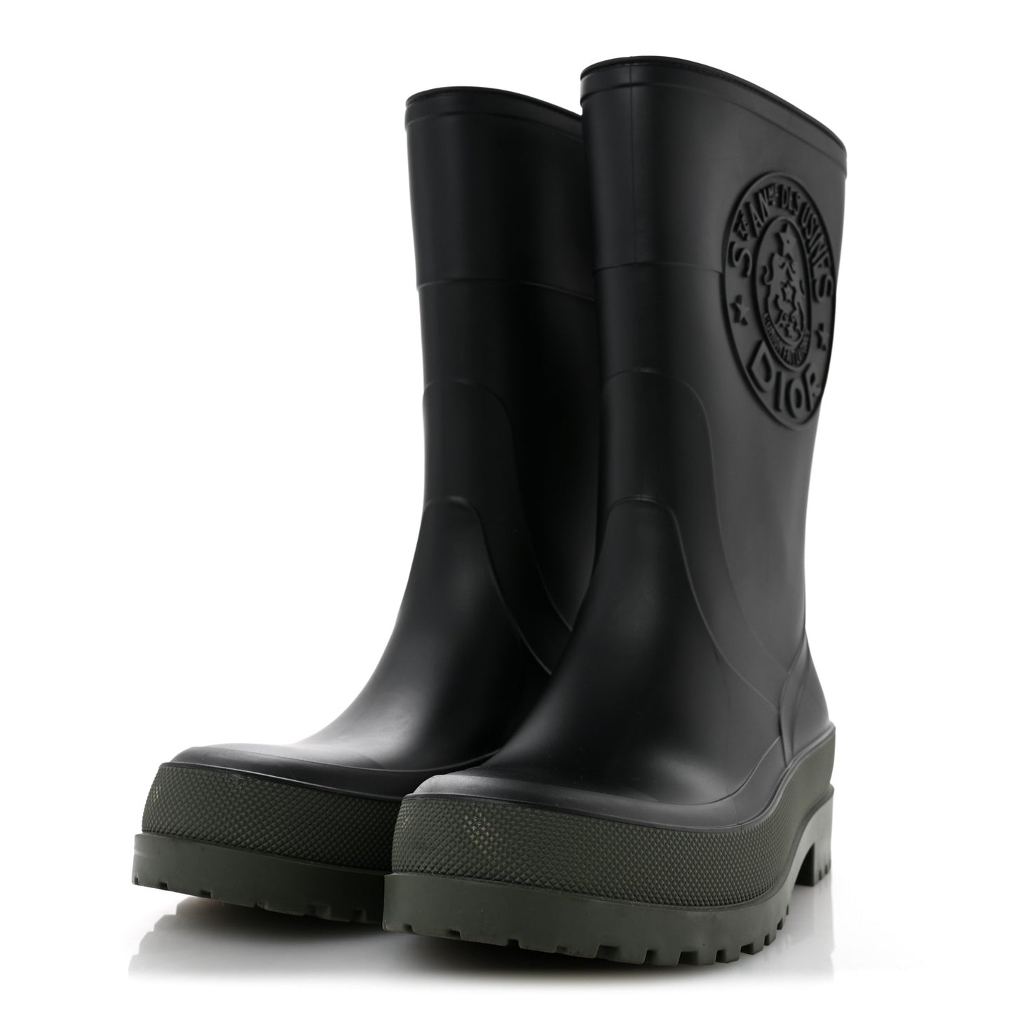 Rubber Diorunion Rain Boots 38 Black Military