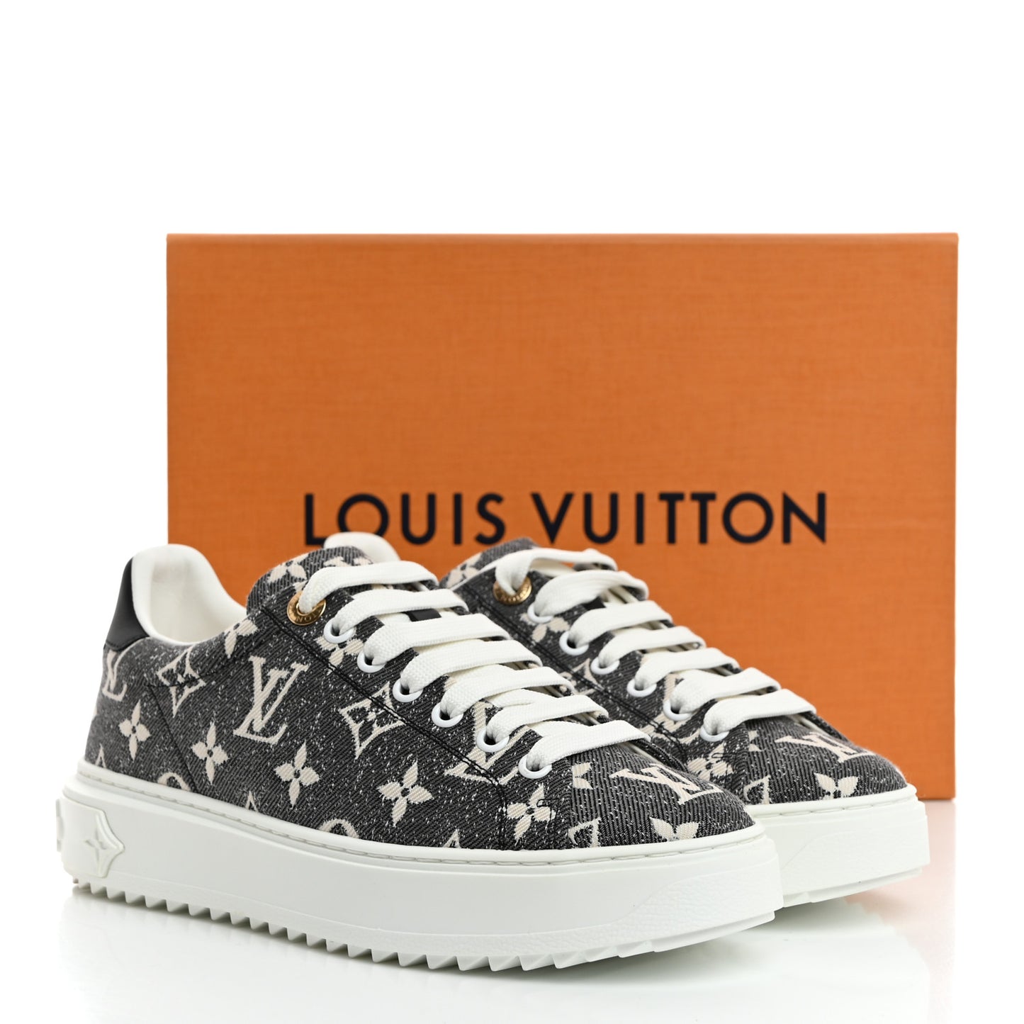 Denim Monogram Time Out Sneakers 36.5