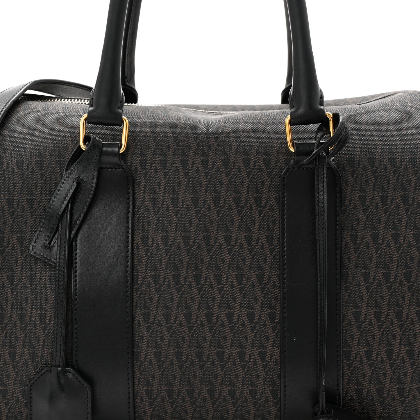 Canvas Smooth Calfskin Monogram Duffle Black