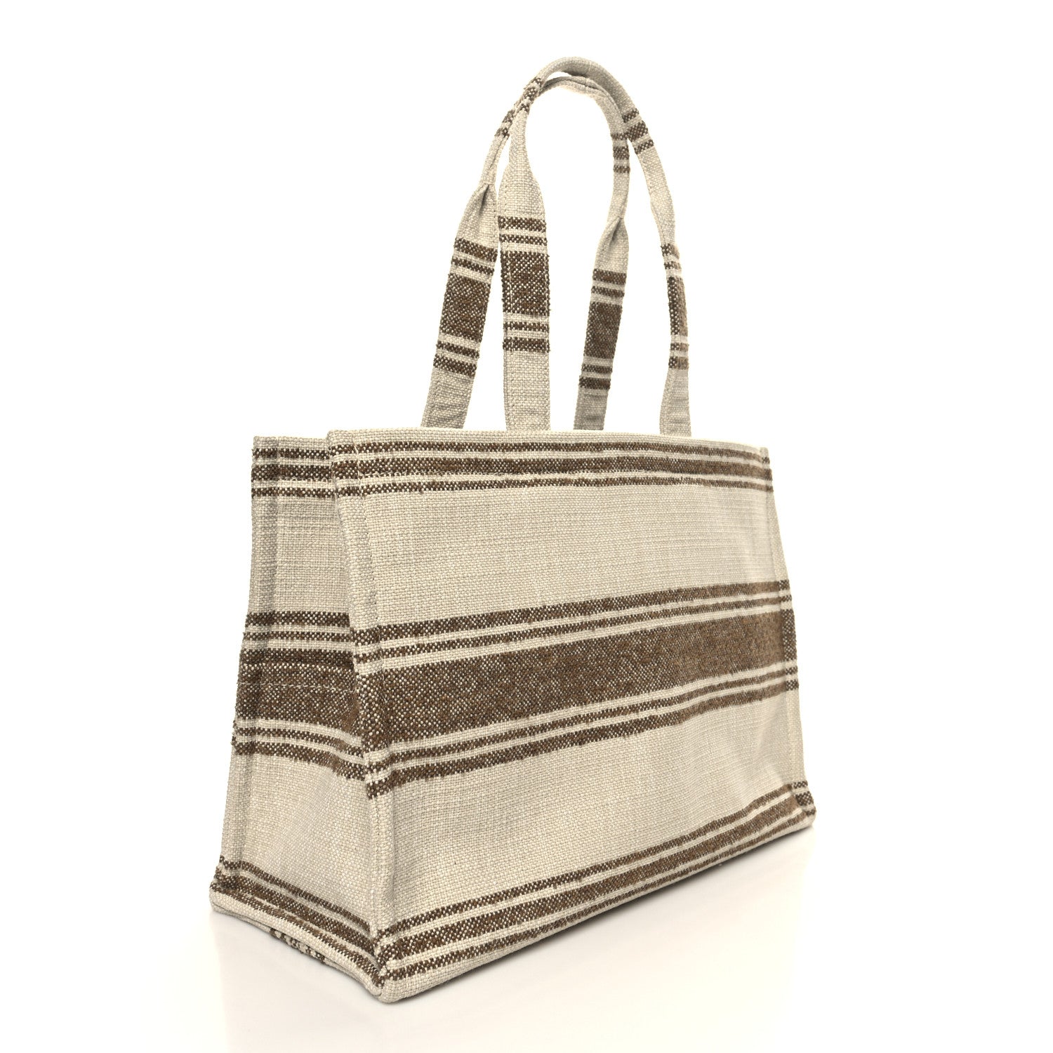 Celine Jacquard Striped Large Cabas Thais Tobacco Tan 3 of 11