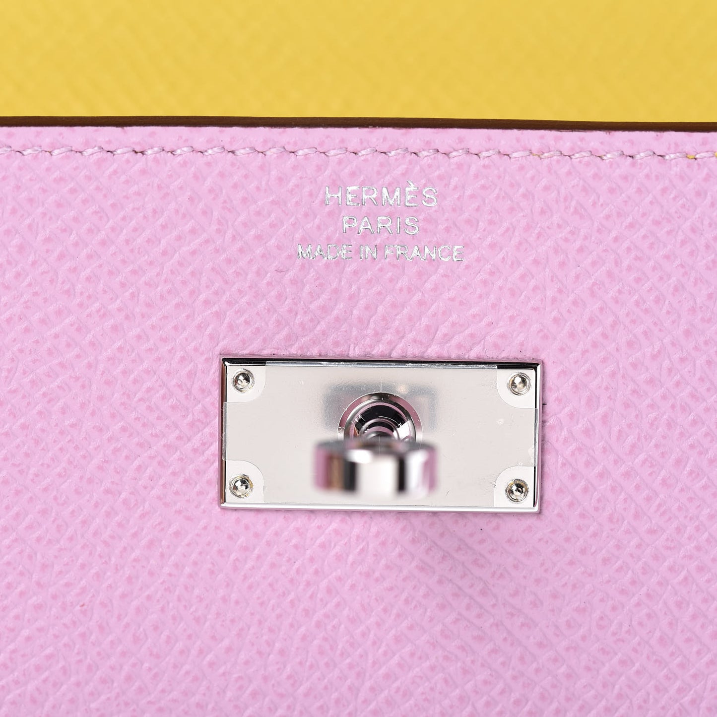Epsom Verso Kelly Longue Wallet Mauve Sylvestre Jaune de Naples