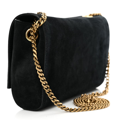 Saint Laurent Smooth Calfskin Suede Small Reversible Monogram Kate Satchel Black 5 of 18