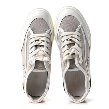 Hermes Canvas Calfskin Get Sneakers 39.5 Prunoir White 2 of 9
