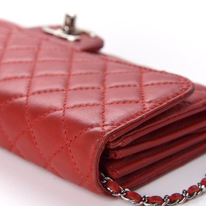 Chanel Lambskin Quilted Chain Clutch Flap Red 11 of 17