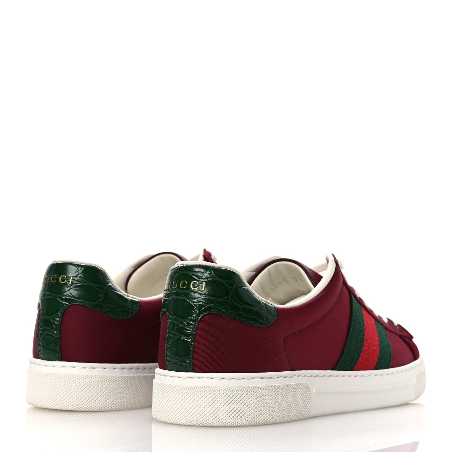 Econyl Nylon Diva Crocodile Web Mens Ace Sneakers 7.5 Rosso Ancora Vert