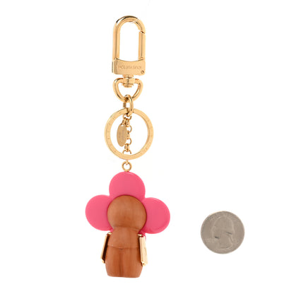 Louis Vuitton Wood Monogram Vivienne Puppet Bag Charm Key Holder Pink 2 of 5