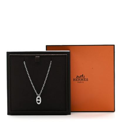 Hermes 18K White Gold Diamond New Farandole Pendant Necklace ST 6 of 6