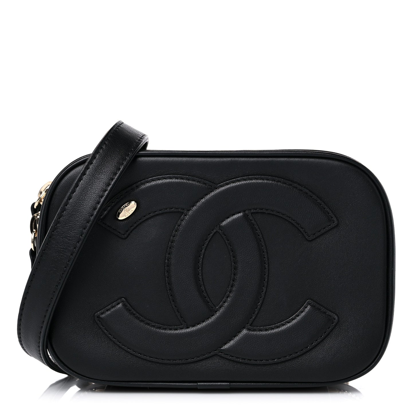 Lambskin CC Mania Waist Belt Bag Black
