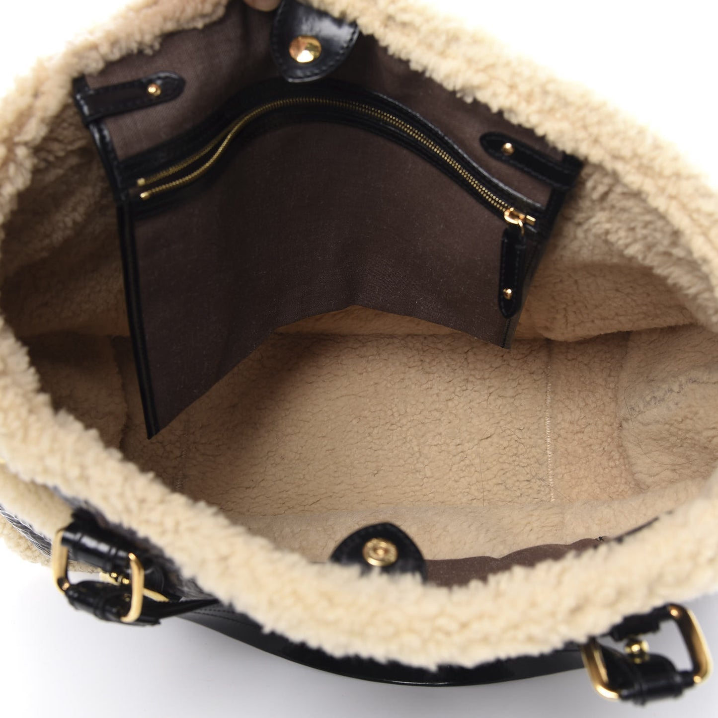 Patent Monogram Shearling Sac Thunder