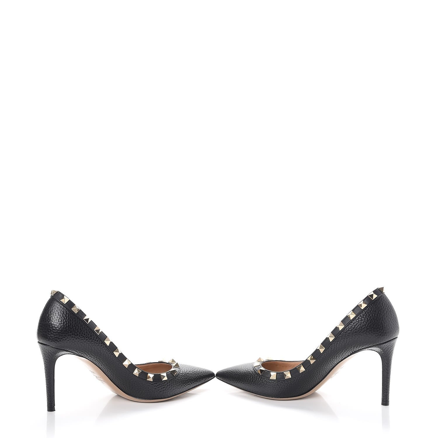 Valentino Garavani Pebbled Calfskin Rockstud 85mm Pumps 35.5 Black 5 of 17